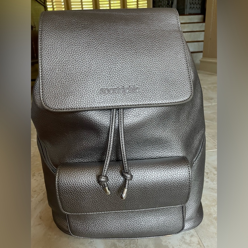Sports Chic Vegan Leather Tennis Backpack